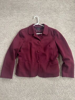Talbots Burgundy Women's Fitted Button-Front Blazer - size 10